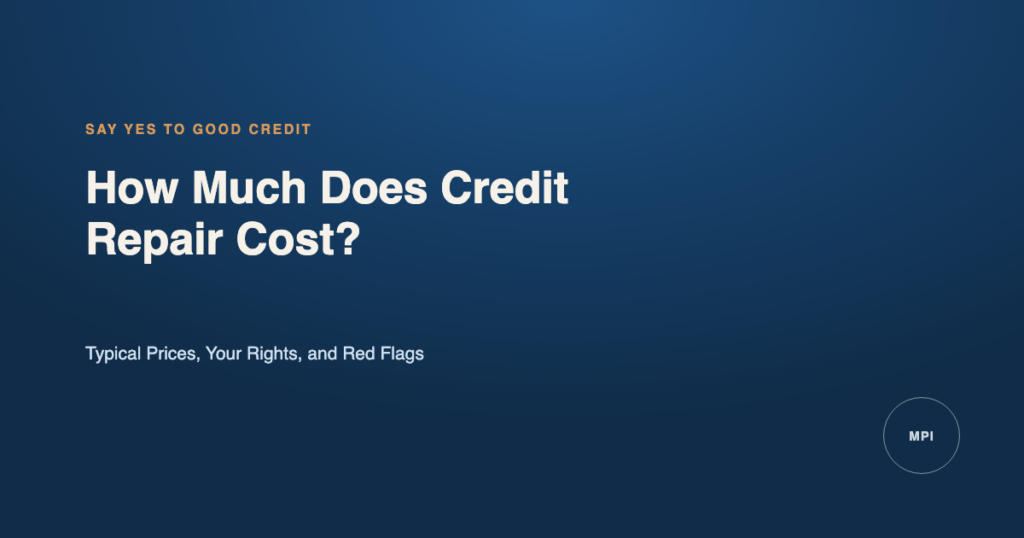 How Much Does Credit Repair Cost - Say Yes To Good Credit